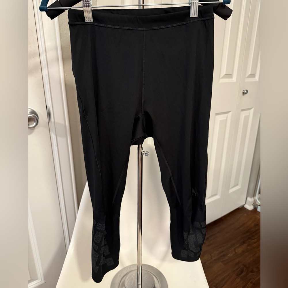 adidas Energy Climalite Crop Black Running Leggings Tights Medium